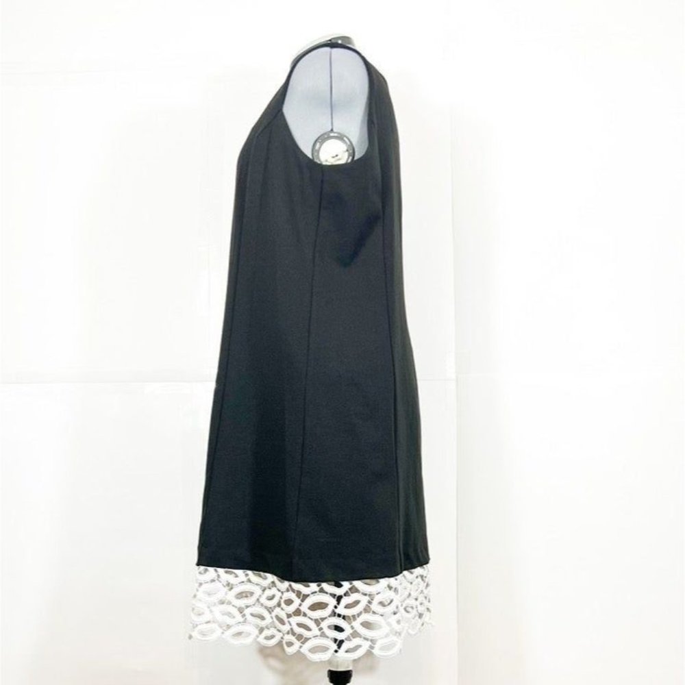 Betsey Johnson  Sz 18W  Black Sleeveless  White Lace  Flounce Dress - Picture 4 of 7
